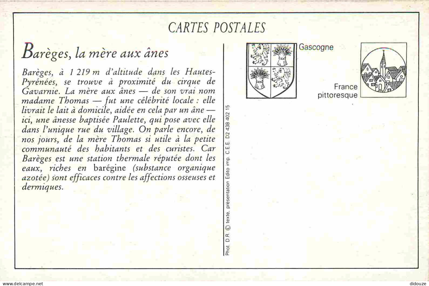 Reproduction CPA - 65 Barèges - La Mère Aux Anes Avec Paulette - CPM Format CPA - Voir Scans Recto-Verso - Sonstige & Ohne Zuordnung