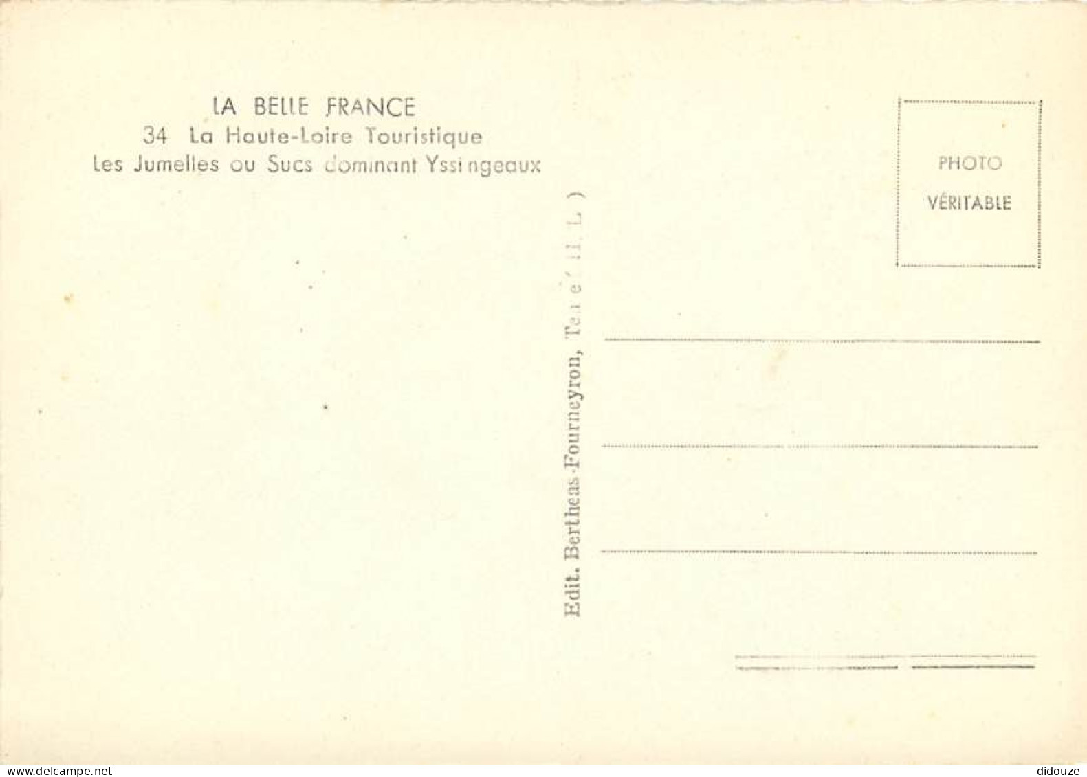 43 - Haute Loire - Les Jumelles Ou Sucs Dominant Yssingeaux - Mention Photographie Véritable - Carte Dentelée - CPSM Gra - Otros & Sin Clasificación