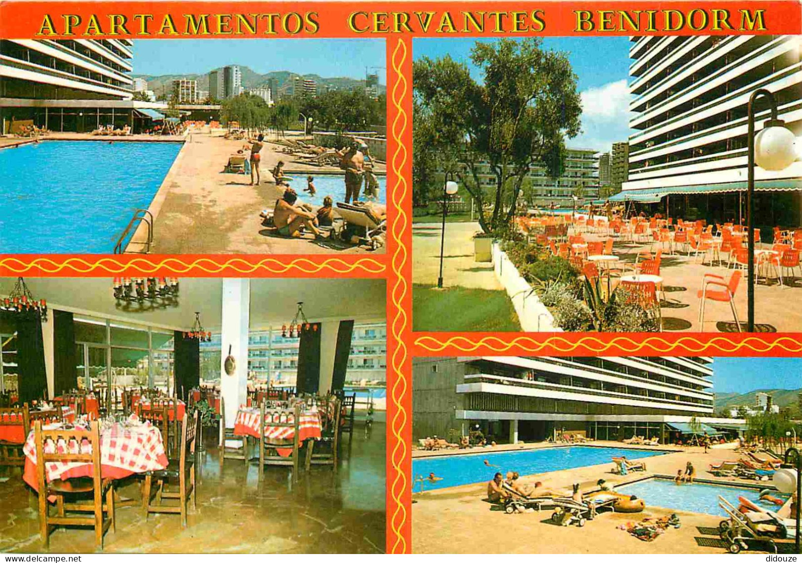 Espagne - Espana - Comunidad Valenciana - Benidorm - Apartementos Cervantes - Multivues - Piscine - Architecture - CPM - - Alicante