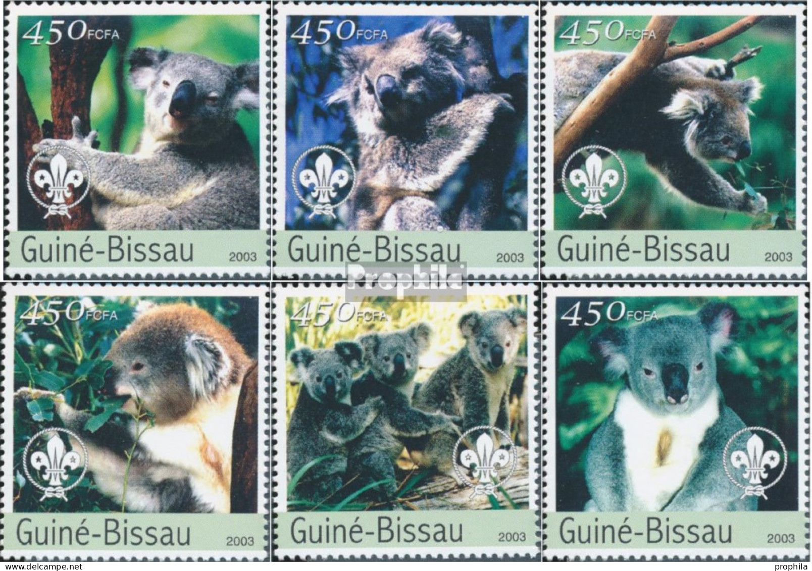 Guinea-Bissau 2351-2356 (kompl. Ausgabe) Postfrisch 2003 Koalas - Guinée-Bissau