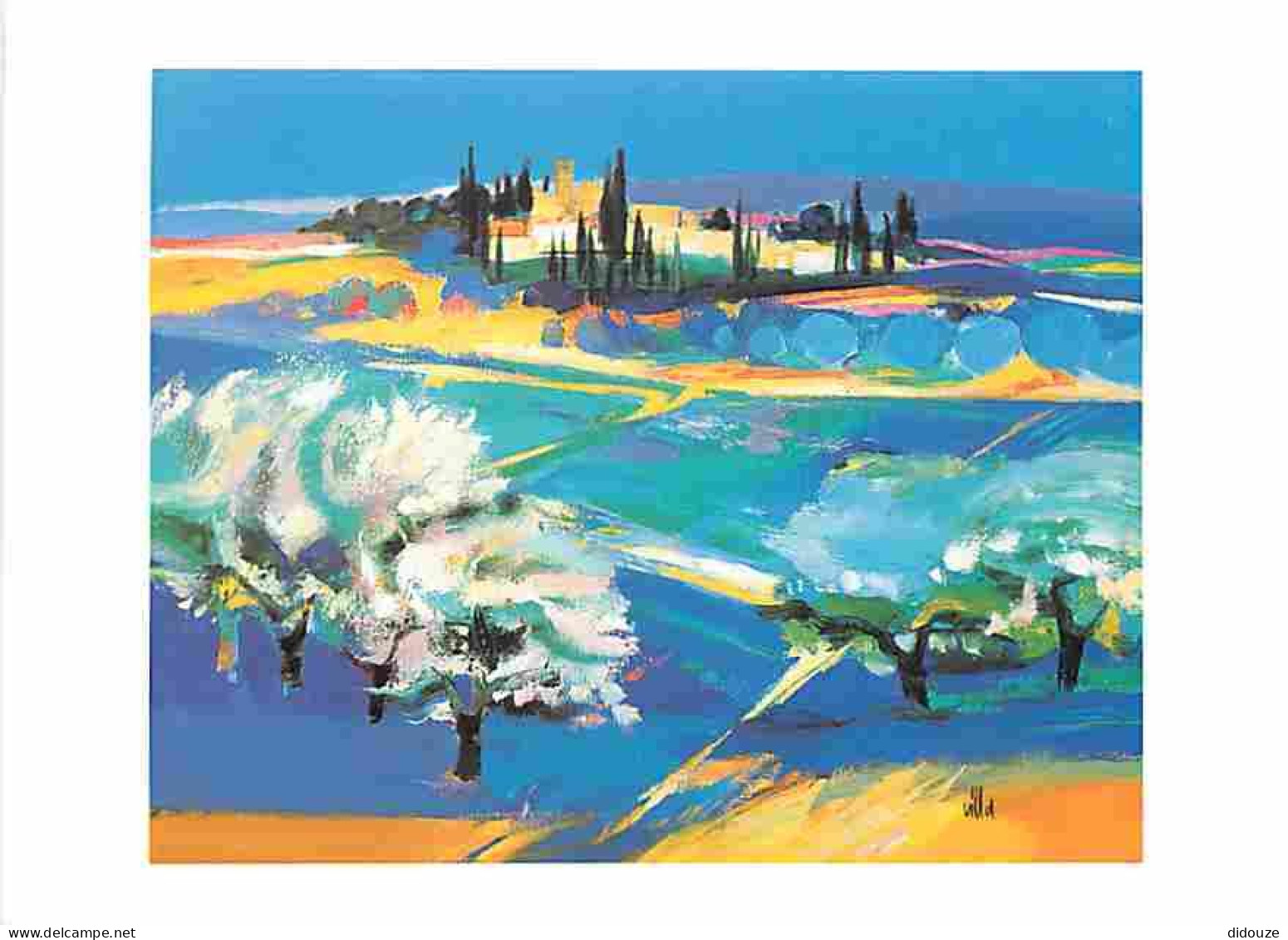 Art - Peinture - Villa - Provence Bleue - CPM - Voir Scans Recto-Verso - Peintures & Tableaux