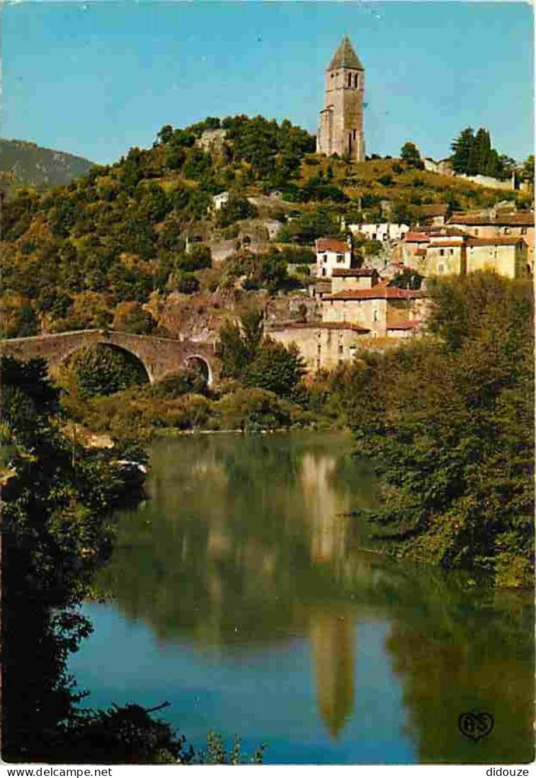 34 - Olargues - Le Village Au Pied De La Tour Clocher Et Le Pont Du Diable Sur Le Jaur - CPM - Voir Scans Recto-Verso - Autres & Non Classés