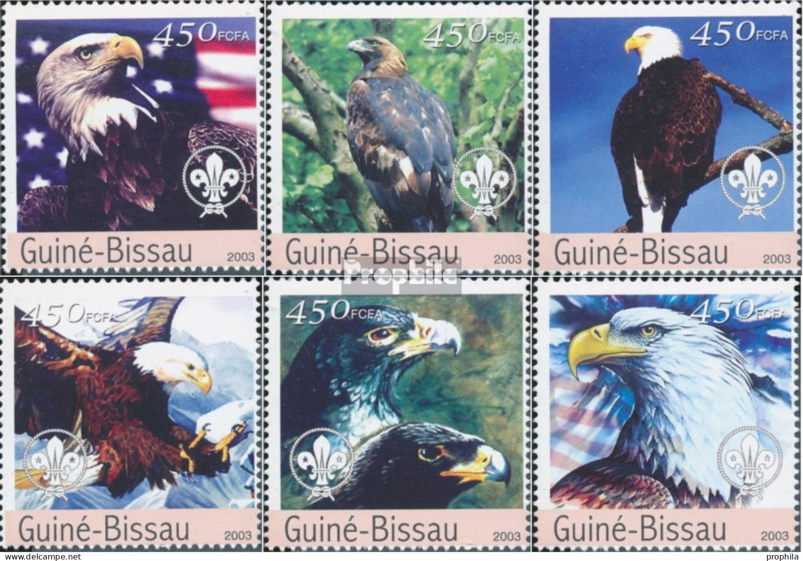 Guinea-Bissau 2345-2350 (kompl. Ausgabe) Postfrisch 2003 Greifvögel - Guinée-Bissau