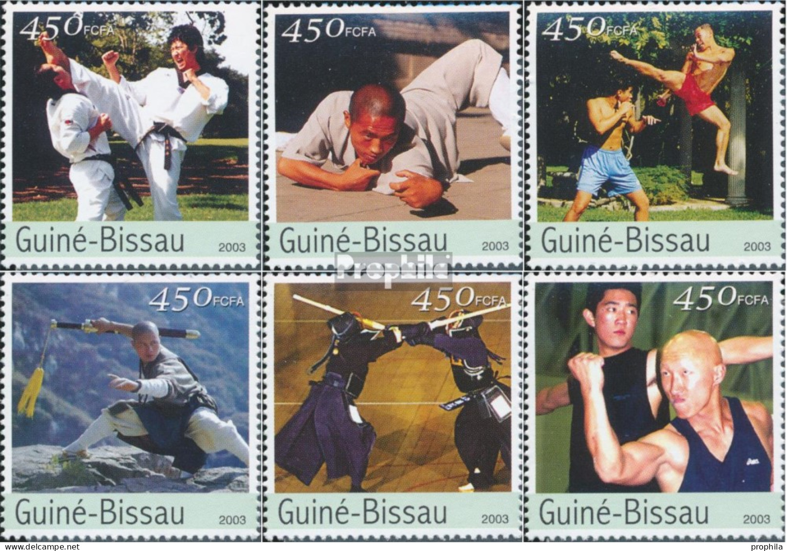 Guinea-Bissau 2219-2224 (kompl. Ausgabe) Postfrisch 2003 Kampfsport - Guinée-Bissau