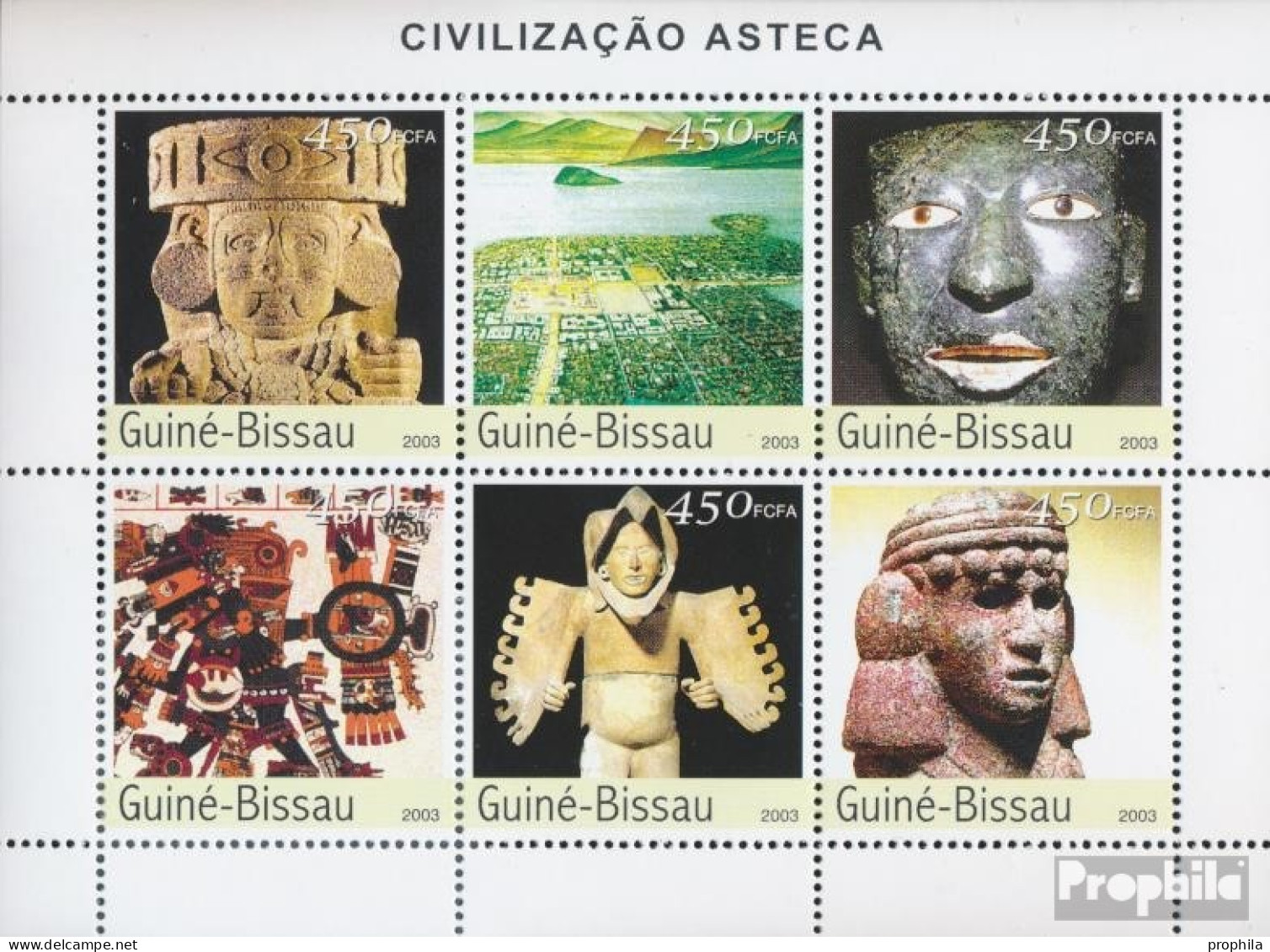 Guinea-Bissau 2200-2205 Kleinbogen (kompl. Ausgabe) Postfrisch 2003 Zivilisation Der Azteken - Guinée-Bissau