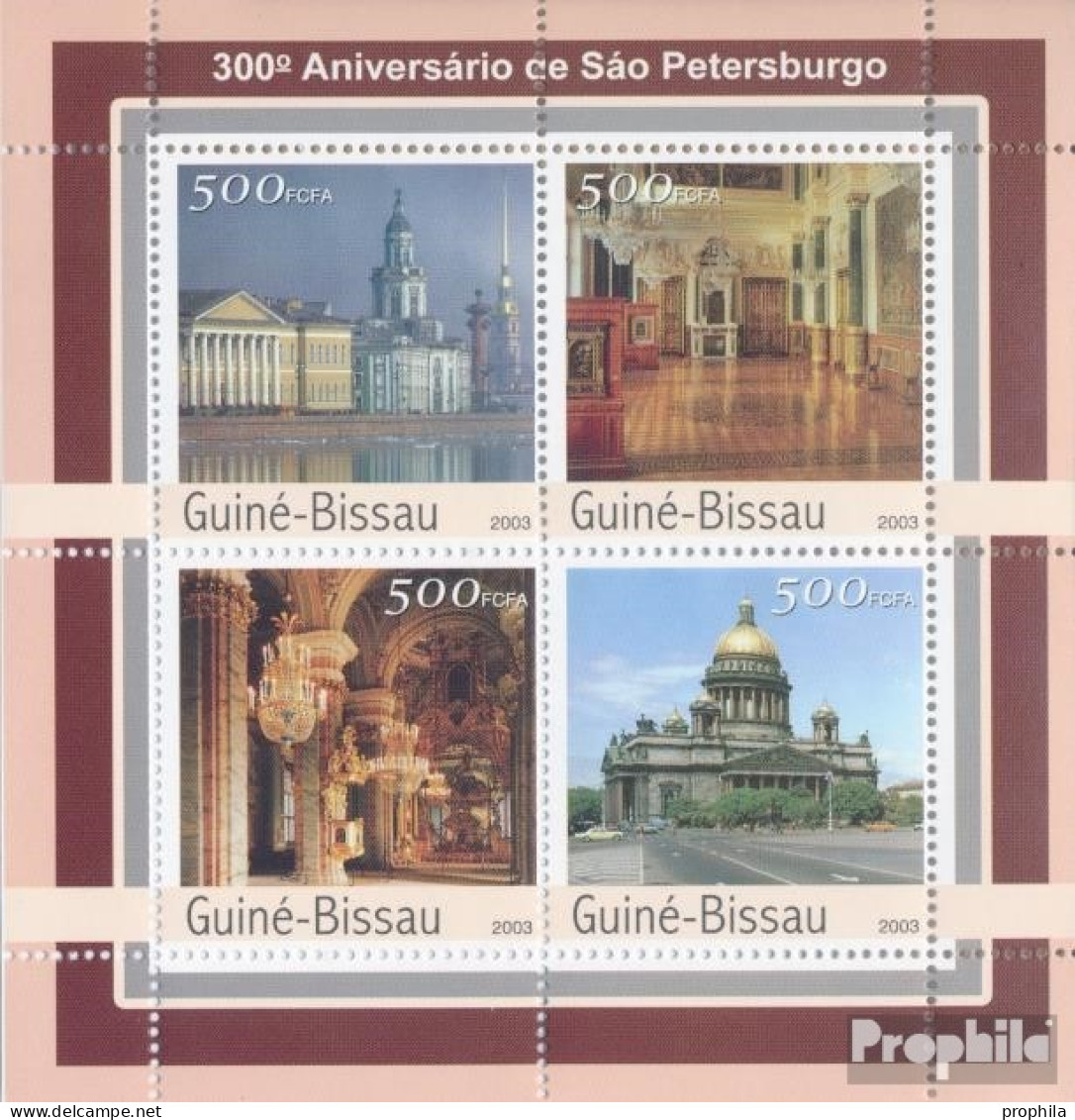Guinea-Bissau 2116-2119 Kleinbogen (kompl. Ausgabe) Postfrisch 2003 300 Jahre St. Petersburg - Guinée-Bissau