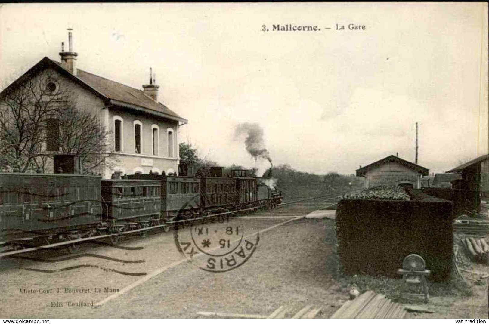 FRANCE - Carte Postale De Malicorne - La Gare - L 152105 - Bahnhöfe Mit Zügen