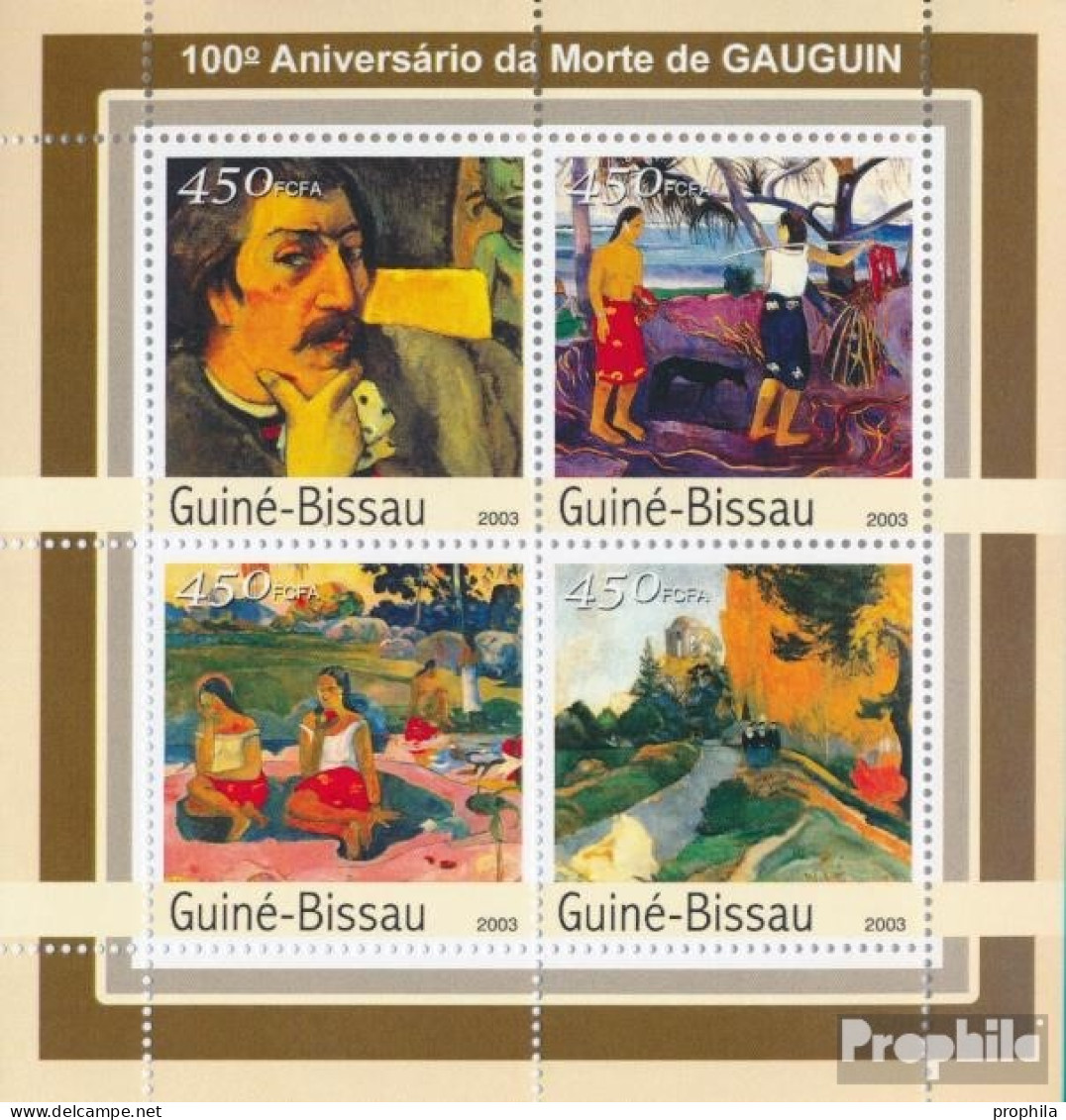 Guinea-Bissau 2101-2104 Kleinbogen (kompl. Ausgabe) Postfrisch 2003 100. Geburtstag Von Gauduin - Guinea-Bissau