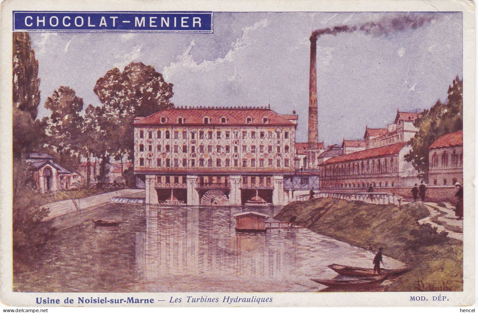 NOISIEL-sur-MARNE. L'Usine (les Turbines Hydrauliques). Publicité "Chocolat Menier" - Noisiel