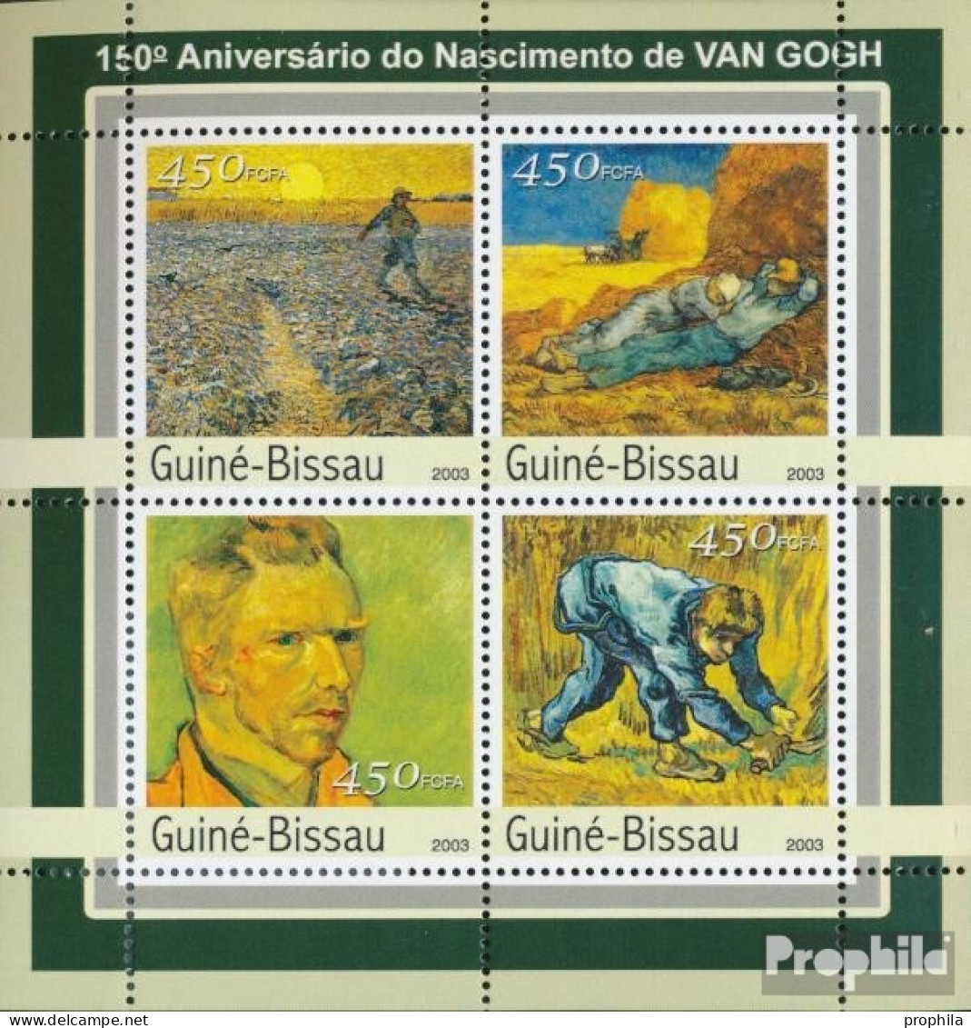 Guinea-Bissau 2097-2100 Kleinbogen (kompl. Ausgabe) Postfrisch 2003 150. Geburtstag Van Goghs - Guinée-Bissau