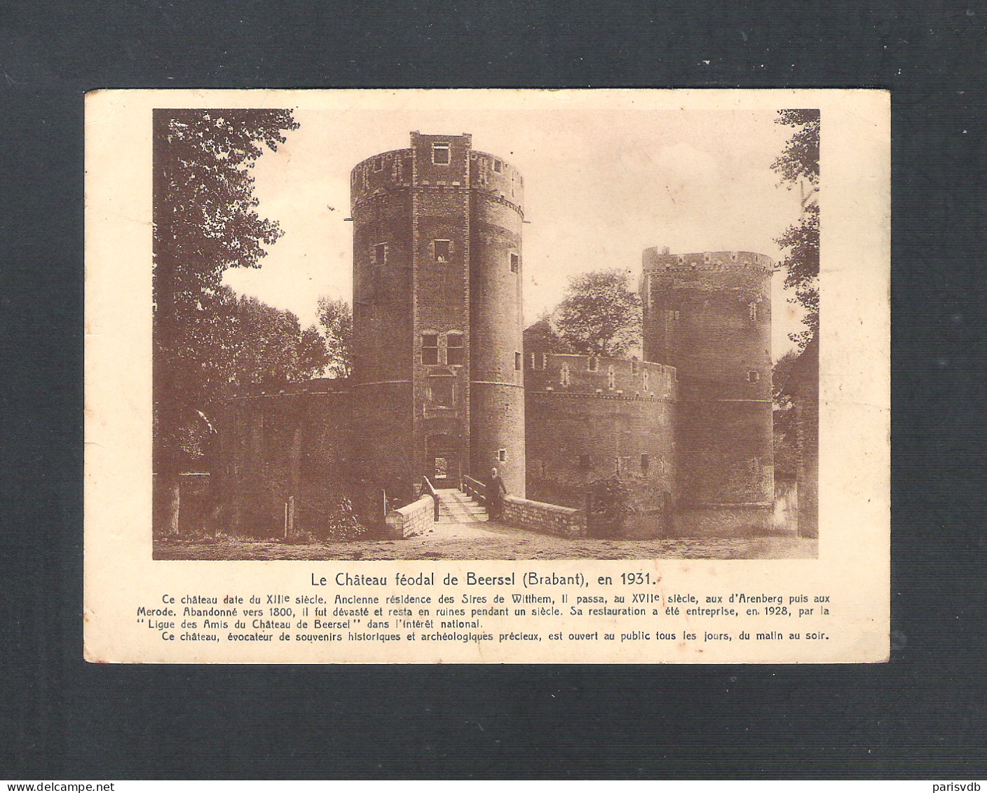 BEERSEL - LE CHATEAU FEODAL DE BEERSEL (BRABANT) EN 1931 - NELS (12.028) - Beersel