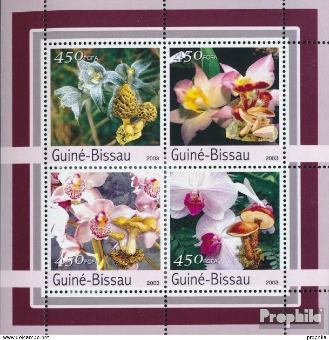 Guinea-Bissau 2091-2094 Kleinbogen (kompl. Ausgabe) Postfrisch 2003 Orchideen, Pilze - Guinea-Bissau