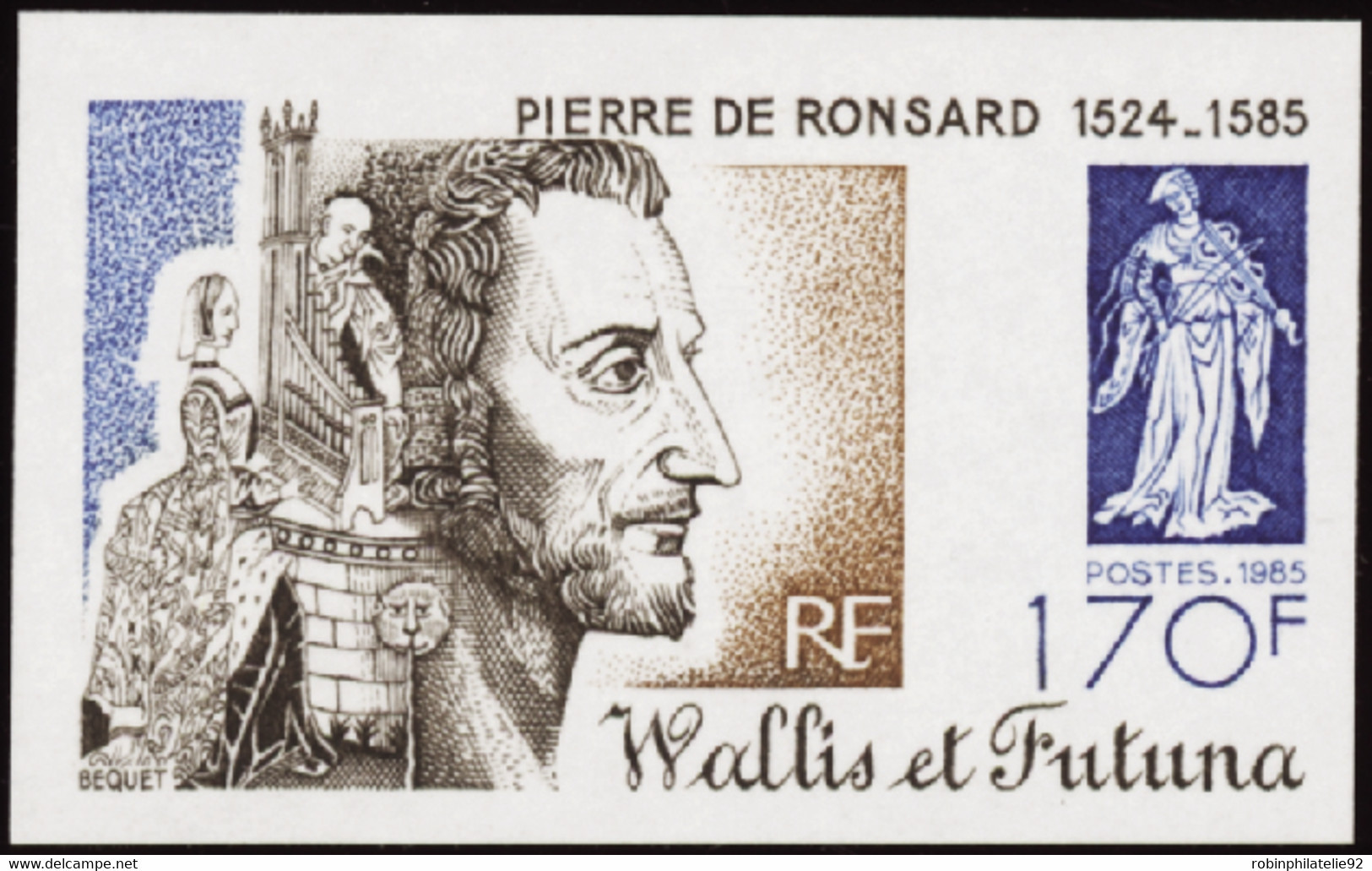 Wallis Et Futuna  Non Dentelés N°333 170f Mort De Ronsard Qualité:** - Non Dentelés, épreuves & Variétés