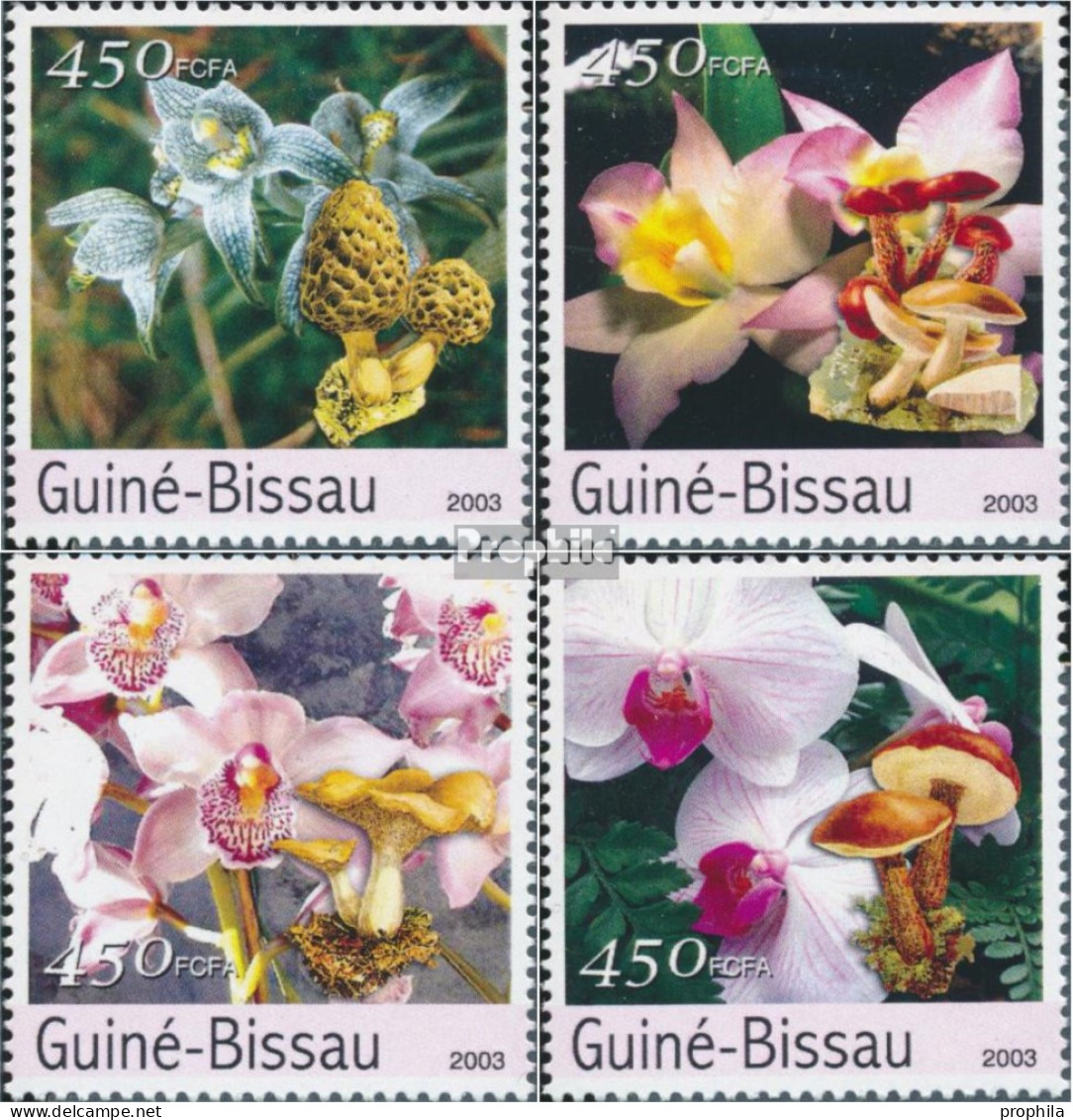 Guinea-Bissau 2091-2094 (kompl. Ausgabe) Postfrisch 2003 Orchideen, Pilze - Guinée-Bissau