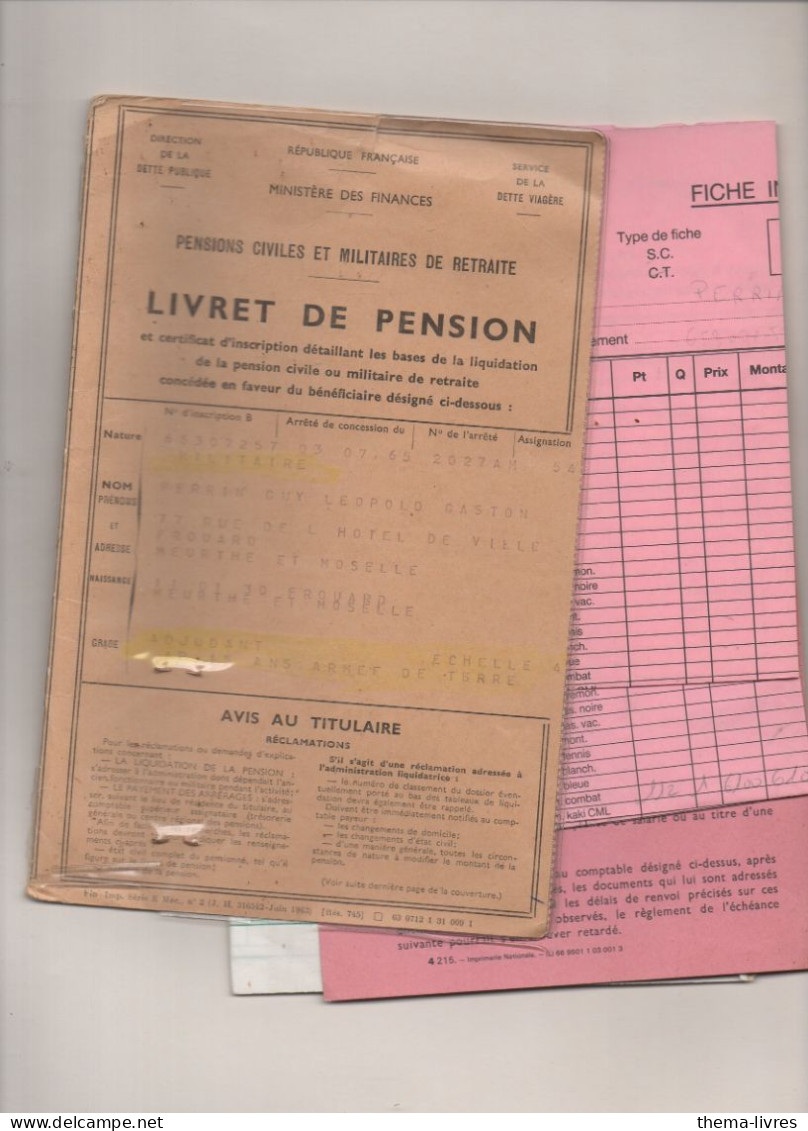 LIVRET DE PENSION 1985  Avec Divers Documents   (M6495) - Ohne Zuordnung