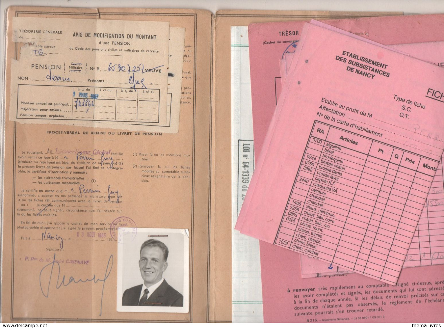 LIVRET DE PENSION 1985  Avec Divers Documents   (M6495) - Ohne Zuordnung