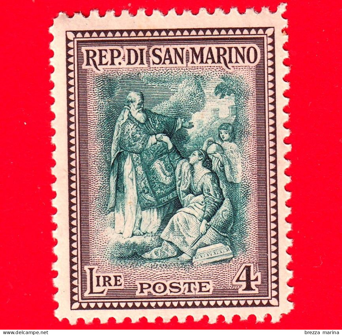 Nuovo - ML - SAN MARINO - 1947 - Ricostruzione Alberoniana - San Marino Rialza La Repubblica, Opera Di P.Batoni - 4 - Unused Stamps