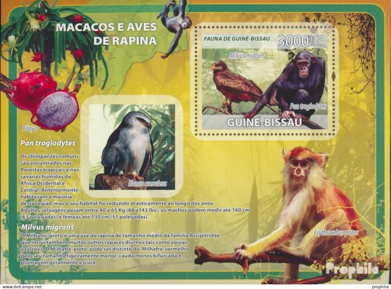 Guinea-Bissau Block 654 (kompl. Ausgabe) Postfrisch 2008 Makaken, Greifvögel, Früchte - Guinea-Bissau