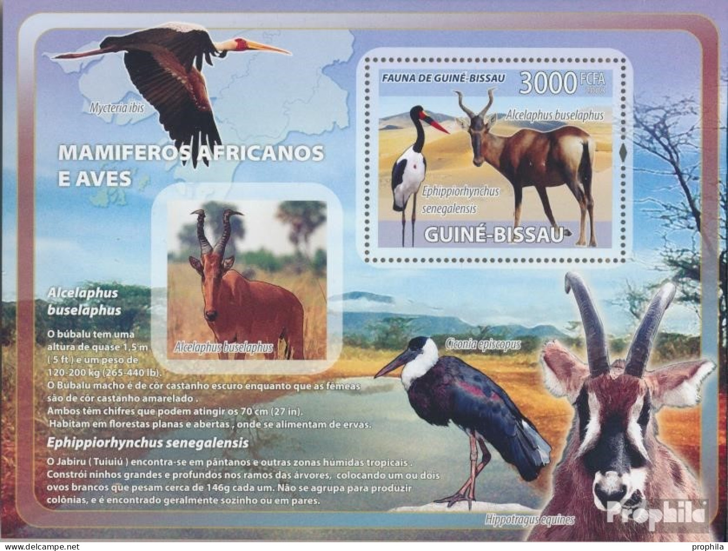 Guinea-Bissau Block 650 (kompl. Ausgabe) Postfrisch 2008 Antilopen, Vögel - Guinée-Bissau