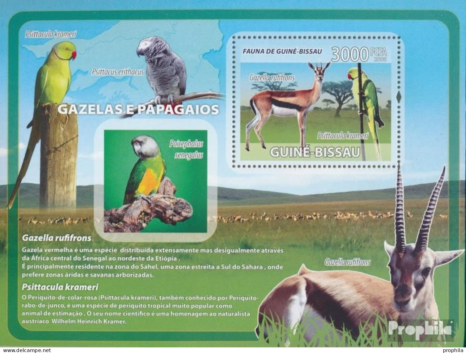 Guinea-Bissau Block 649 (kompl. Ausgabe) Postfrisch 2008 Gazellen, Papageien - Guinea-Bissau