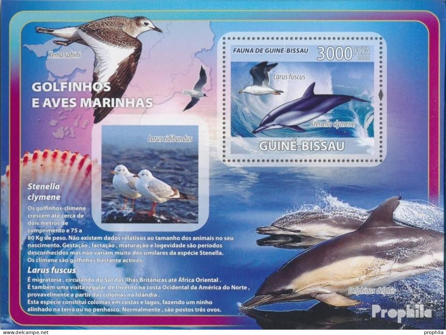 Guinea-Bissau Block 641 (kompl. Ausgabe) Postfrisch 2008 Delfine, Seevögel, Muscheln - Guinea-Bissau