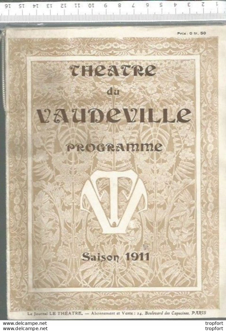 RT // Old Theater Program MUCHA Cover // Programme Théâtre 1911 Famille Benoiton Caron DALTI DHERBLAY Publicité MUCHA - Programas