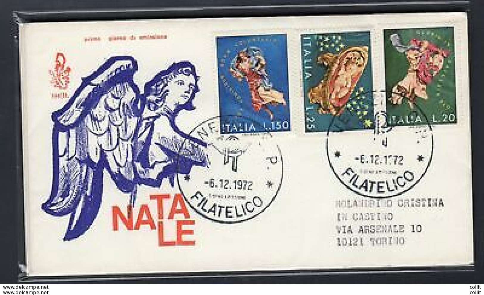 Italia FDC Venetia 1972 Natale  Viaggiata Racc. Per L'Italia - FDC