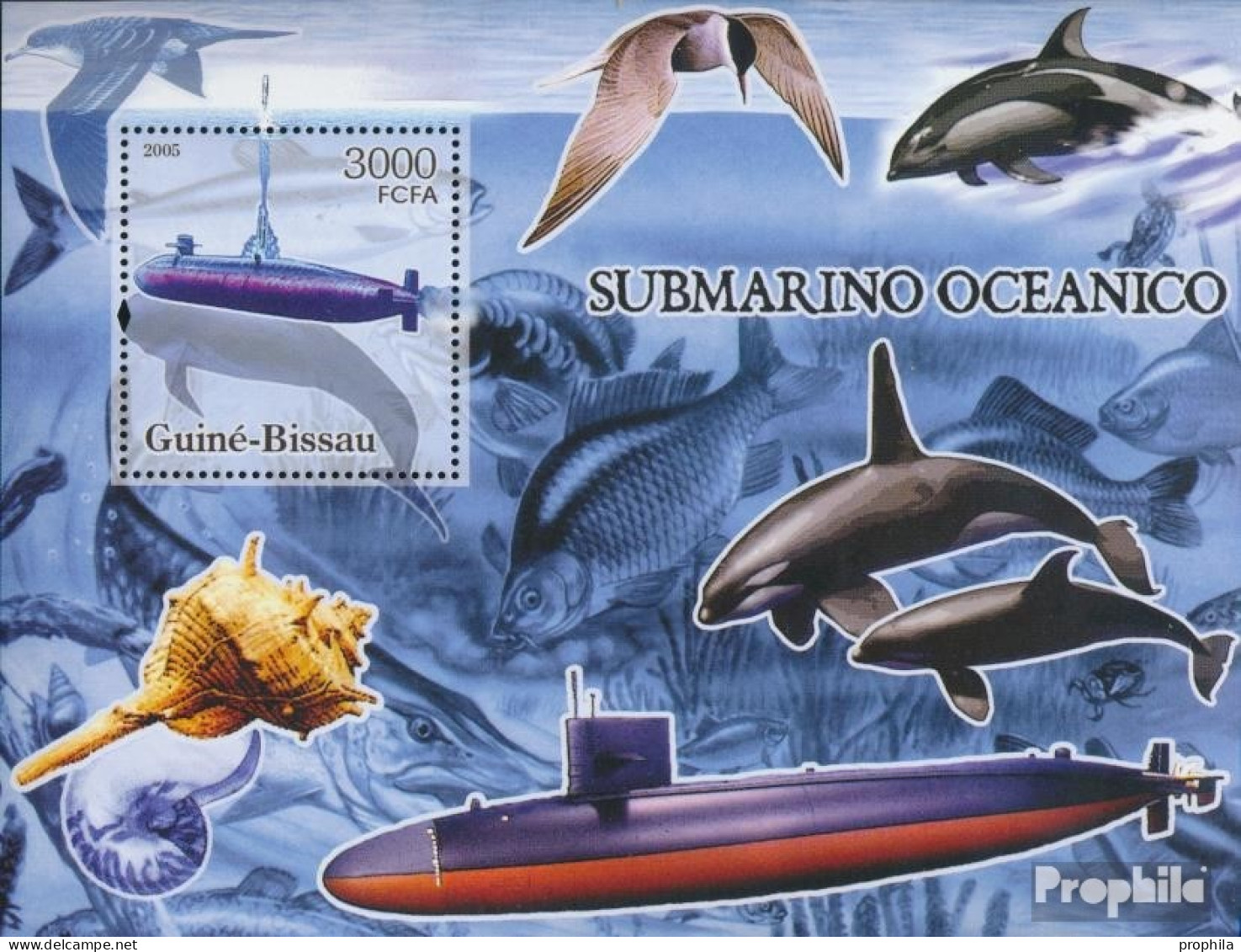 Guinea-Bissau Block 548 (kompl. Ausgabe) Postfrisch 2005 U-Boote, Meerestiere - Guinée-Bissau