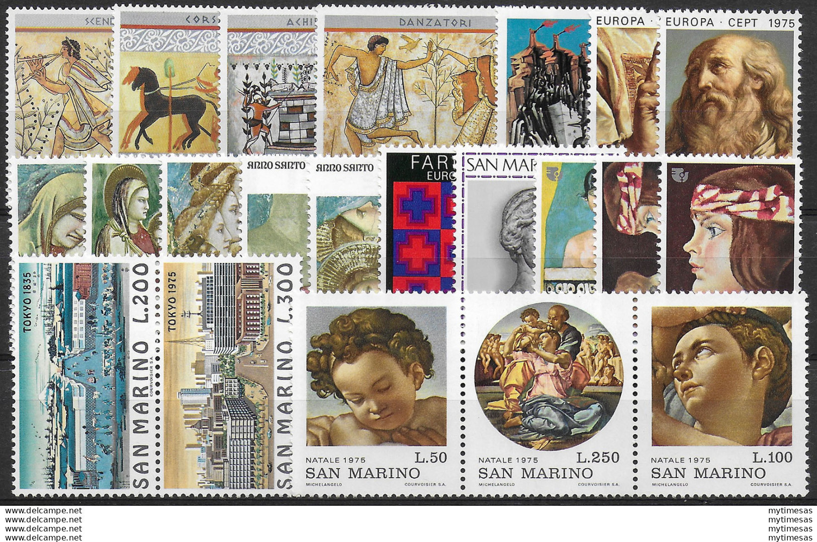 1975 San Marino Annata Completa 22v. MNH - Sonstige & Ohne Zuordnung