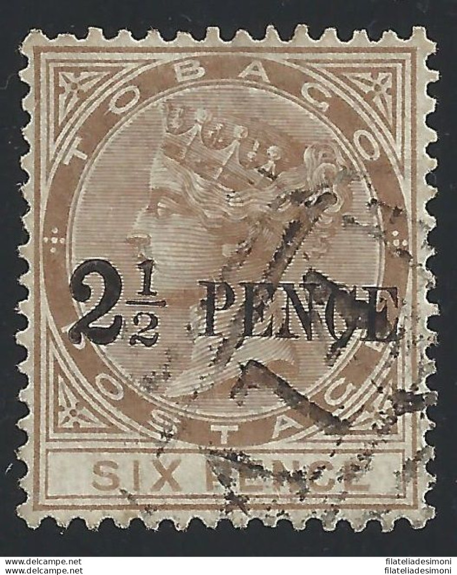 1883  TOBAGO - SG 13  2 1/2d. On 6d. Stone  USED - GOOD QUALITY - Autres & Non Classés