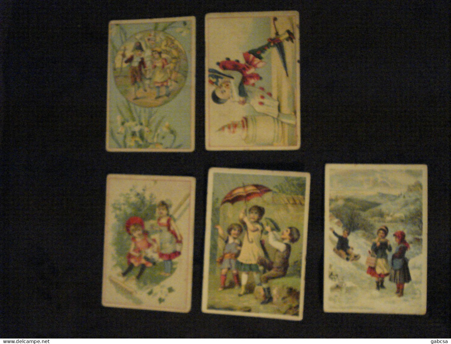 5 Old Chromos - Children Diadal Alexander Schmidl&Sohn - Tea & Coffee Manufacturers