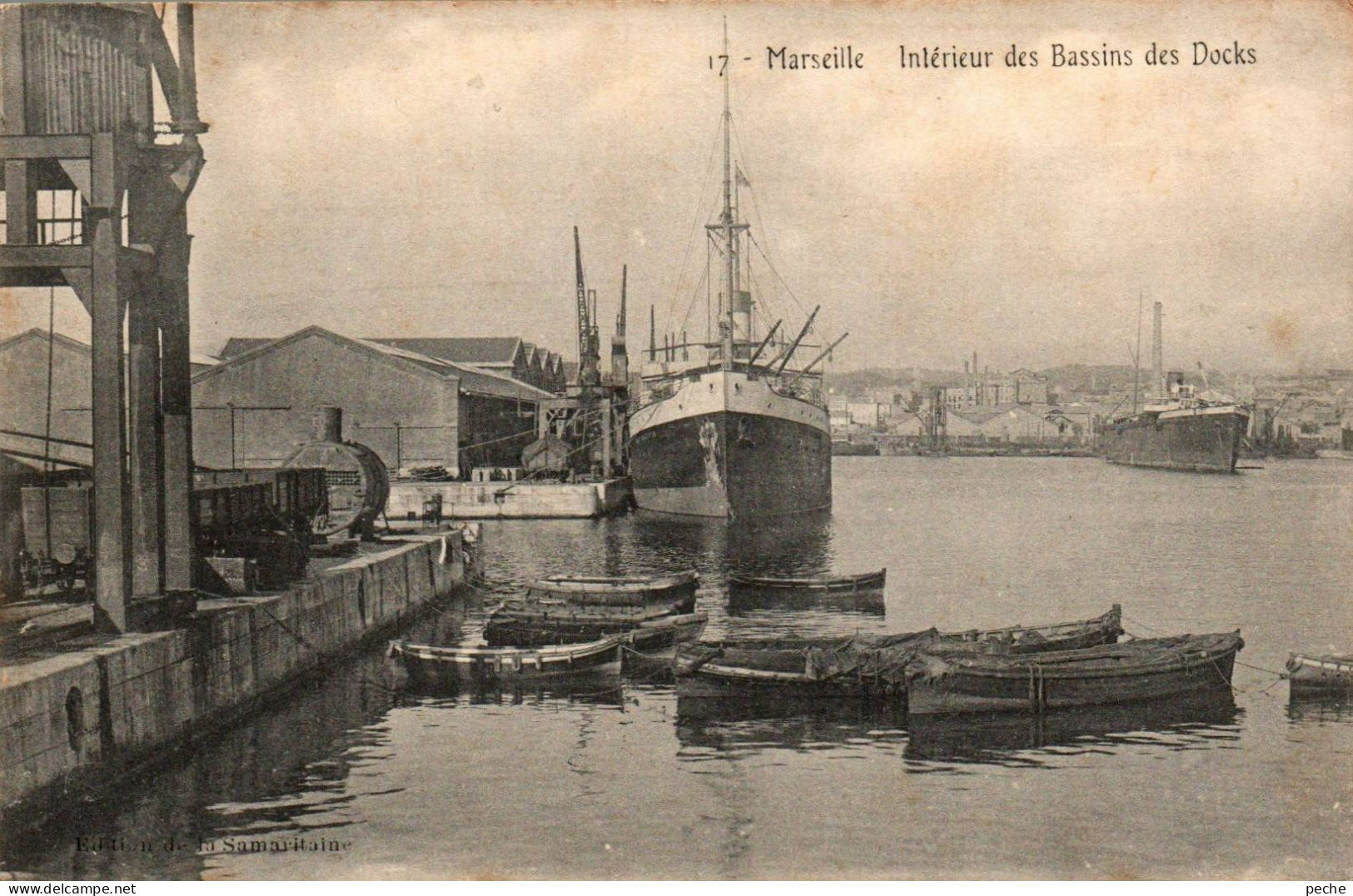 N°361 W -cpa Marseille -intérieur Des Bassins Des Docks- - Cargos