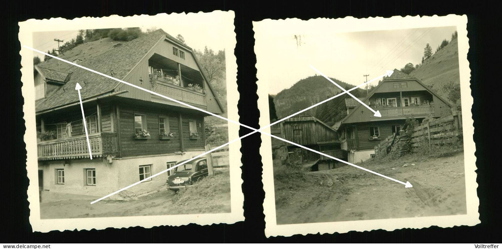 2x Orig. Foto 50er Jahre Blick Auf Die Unterkunft Beim Schüttenbacher Bei Ramsau Berchtesgadener Land - Berchtesgaden