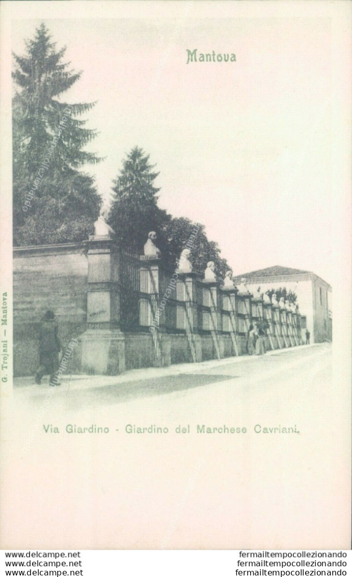 P135 Cartolina Mantova Citta' Via Giardino Del Marchese Cavriani Inizio 900 - Mantova