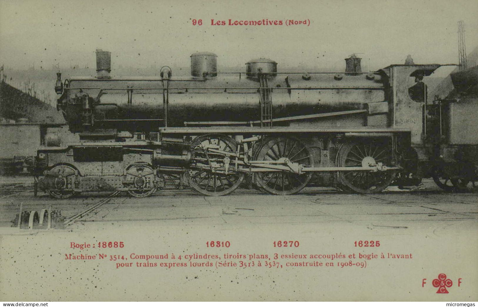 Les Locomotives (Nord) - Machine N° 3514, Construite En 1908-09 - Trains