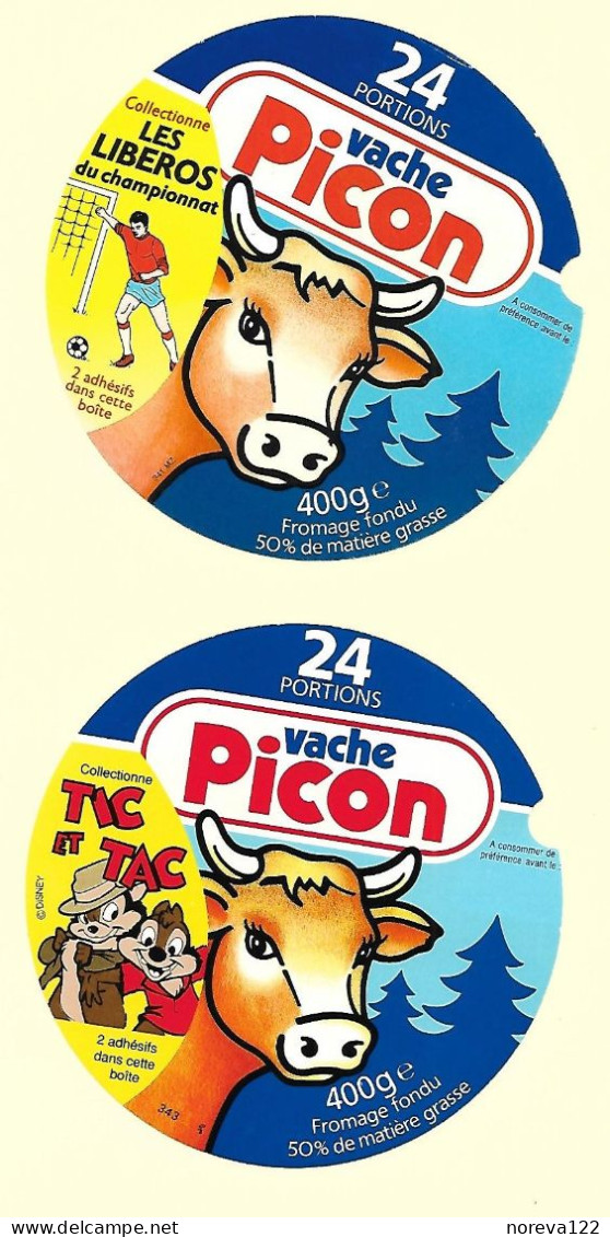 2 Etiqu. From. Fondu 24 P. Vache PICON TIC Et TAC N° 343/ LES LIBEROS 341 MZ Neuves - Cheese