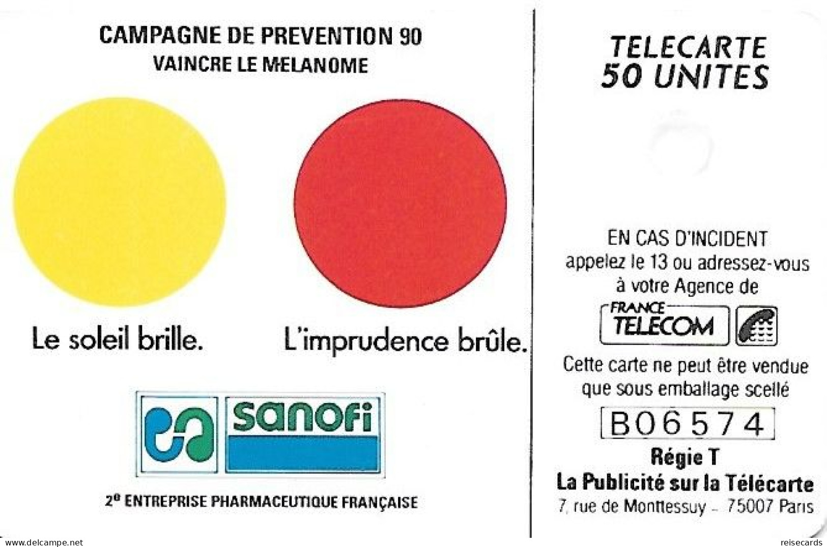 France: France Telecom 1990 D344A Sanofi. Mint - 1990