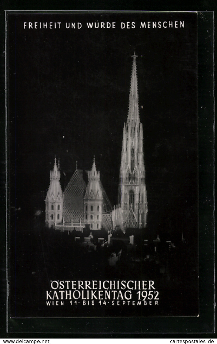 AK Wien, Österreichischer Katholikentag 1952, Kirche Bei Nacht  - Other & Unclassified