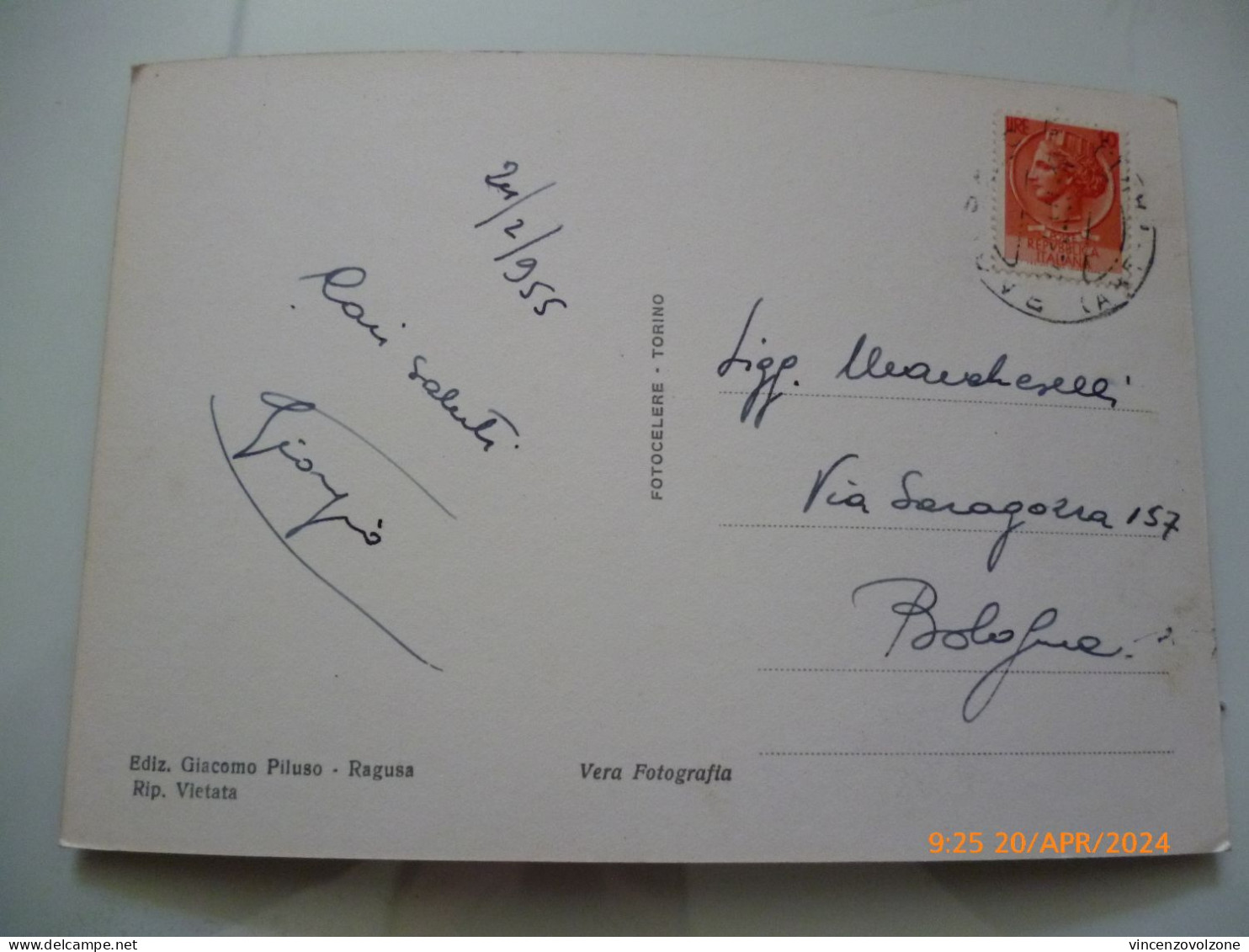 Cartolina "RAGUSA S. Maria Delle Scale"  1955 - Ragusa