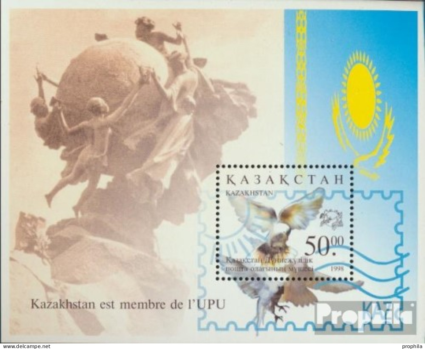 Kasachstan Block13 (kompl.Ausg.) Postfrisch 1998 Brieftauben - Kazajstán