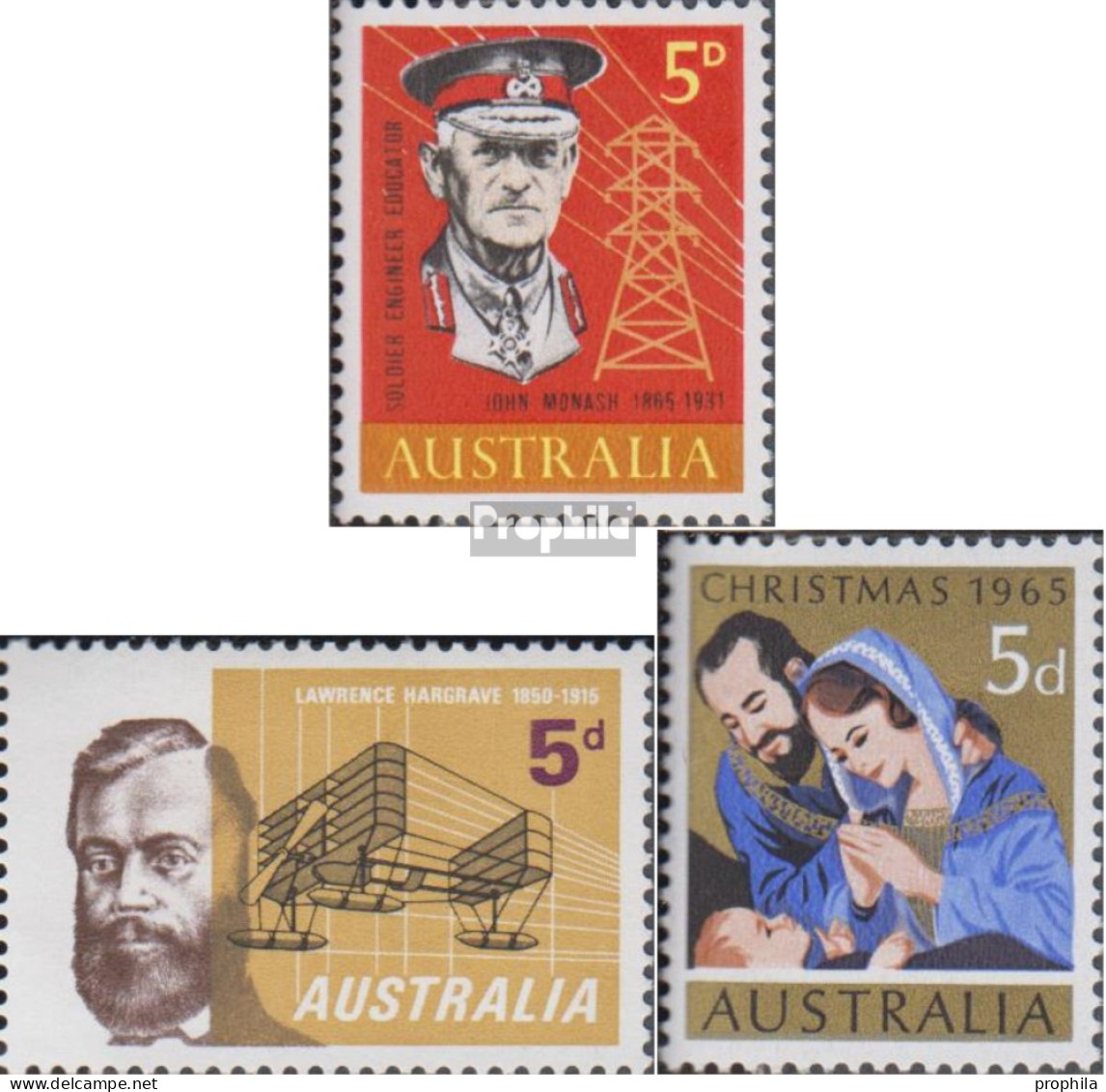 Australien 354,355,357 (kompl.Ausg.) Postfrisch 1965 Monash, Hargrave, Weihnchten - Nuevos