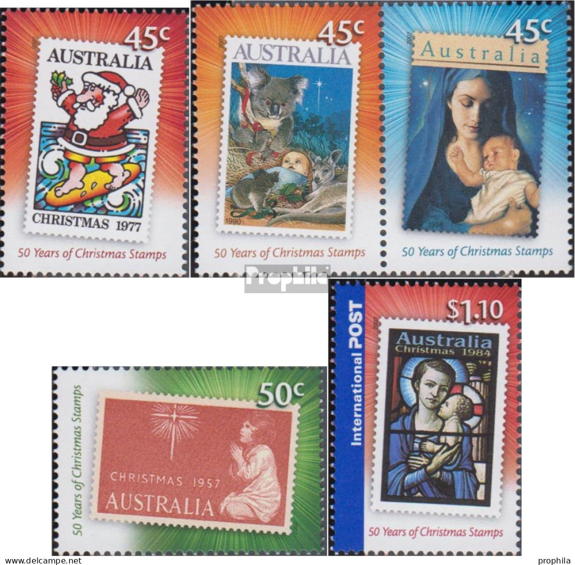 Australien 2907.2908-2909 Paar, 2910-2911 (kompl.Ausg.) Postfrisch 2007 Weihnachten - Nuovi