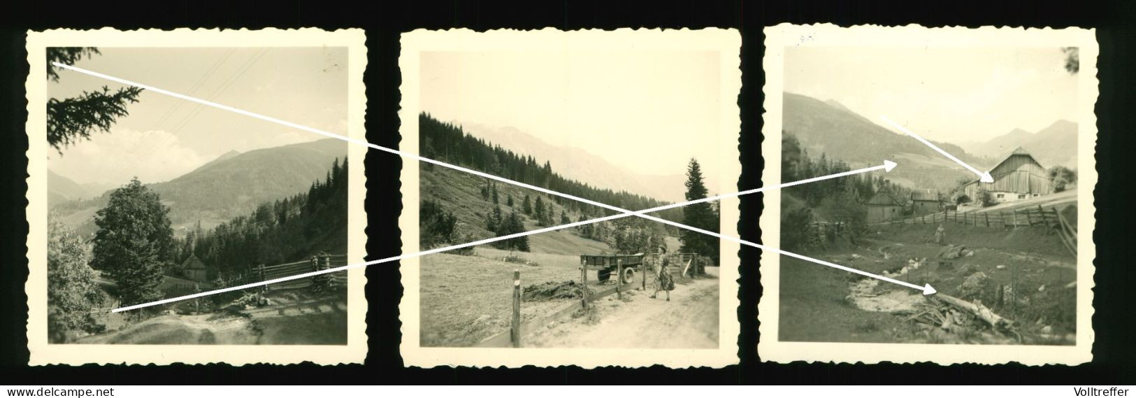 3x Orig. Foto 50er Jahre Blick In Die Umgebung Ortspartie Schüttenbacher Ramsau Berchtesgadener Land - Berchtesgaden