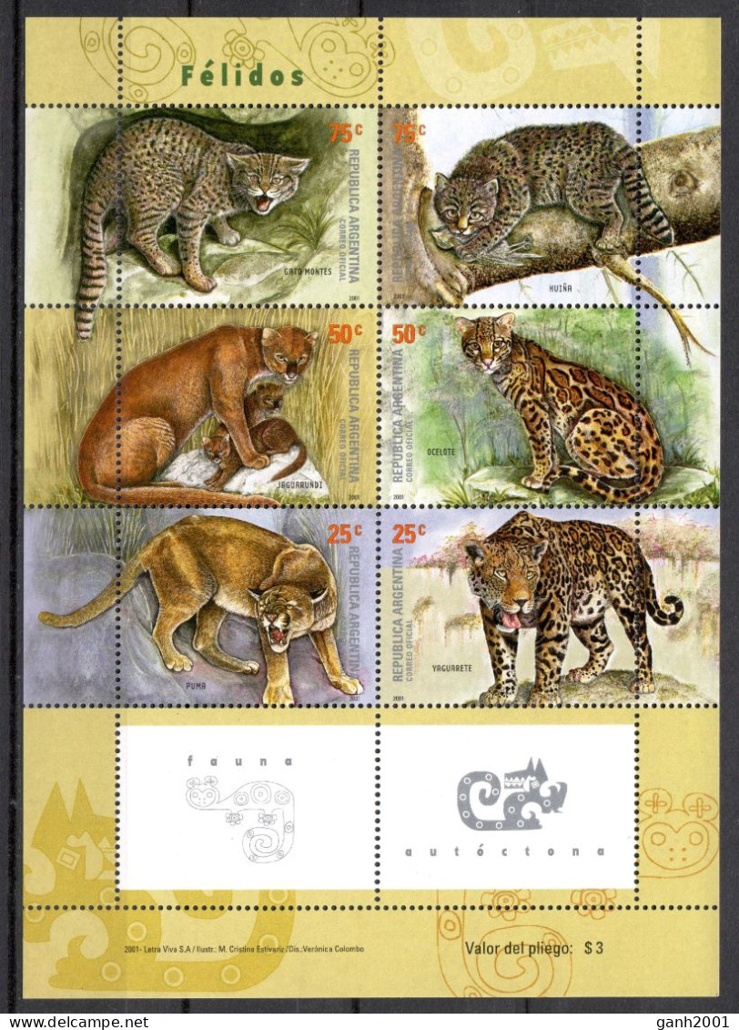 Argentina 2001 / Animals Mammals Big Cats MNH Fauna Mamíferos Félidos Säugetiere / Cu22436  40-45 - Raubkatzen