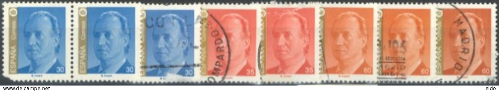 SPAIN, 1935/36, KING JUAN CARLOS STAMP QTY. 12, SPECIAL REDUCED PRICE, # 2726,2728,& 2731, USED. - Oblitérés