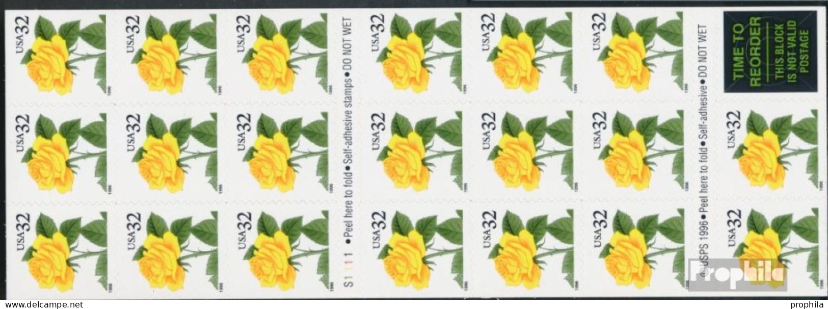 USA 2795Fb Folienblatt36 (kompl.Ausg.) Postfrisch 1996 Freimarke: Blumen - Unused Stamps