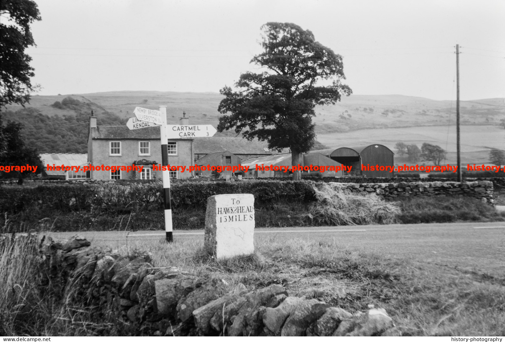 Q003131 Signpost Near Cartmel. Cumbria. 1968 - REPRODUCTION - Other & Unclassified