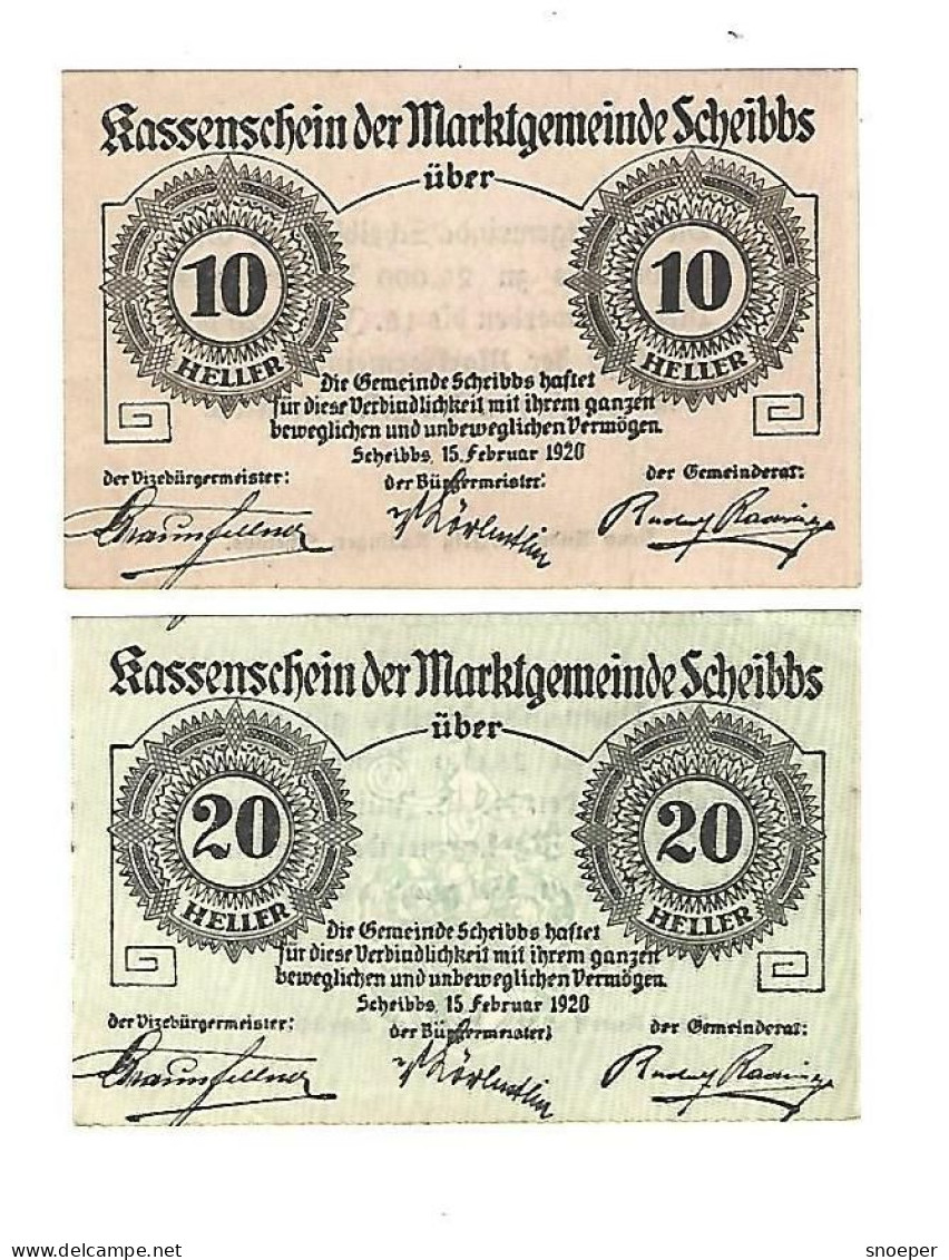 **Austria Notgeld  Scheibbs 10+20 Heller 957.1b - Austria