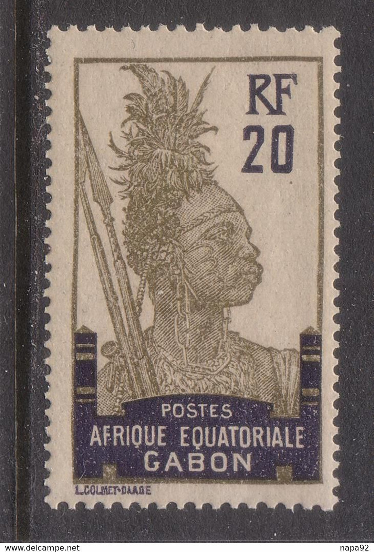 GABON 1911 YT 55a** - GRIS OLIVE ET VIOLET - MNH - Neufs