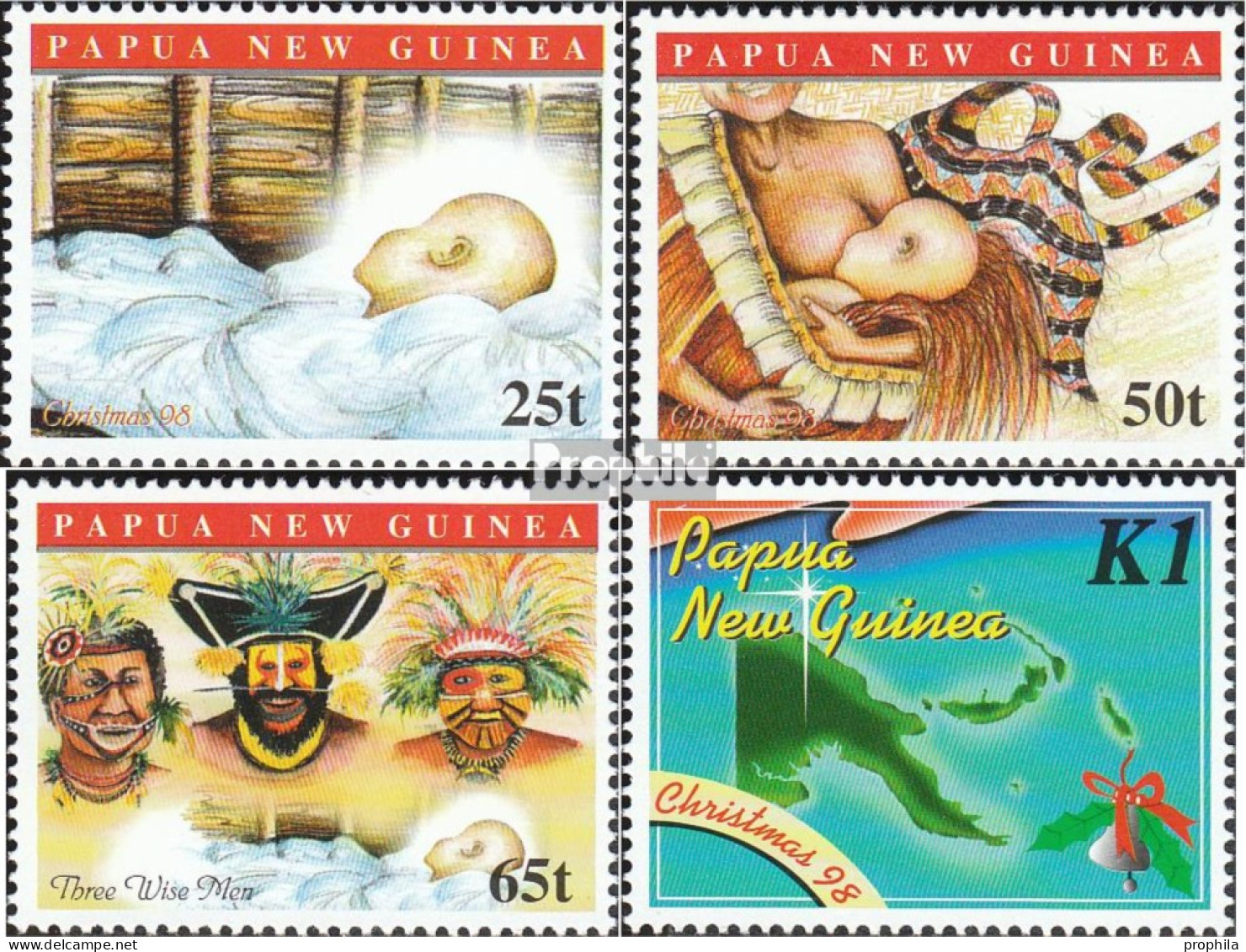 Papua-Neuguinea 840-843 (kompl.Ausg.) Postfrisch 1998 Weihnachten - Papúa Nueva Guinea